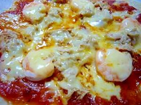 ◆ 子供が好きなツナ＆プリッとエビのピザ ◆